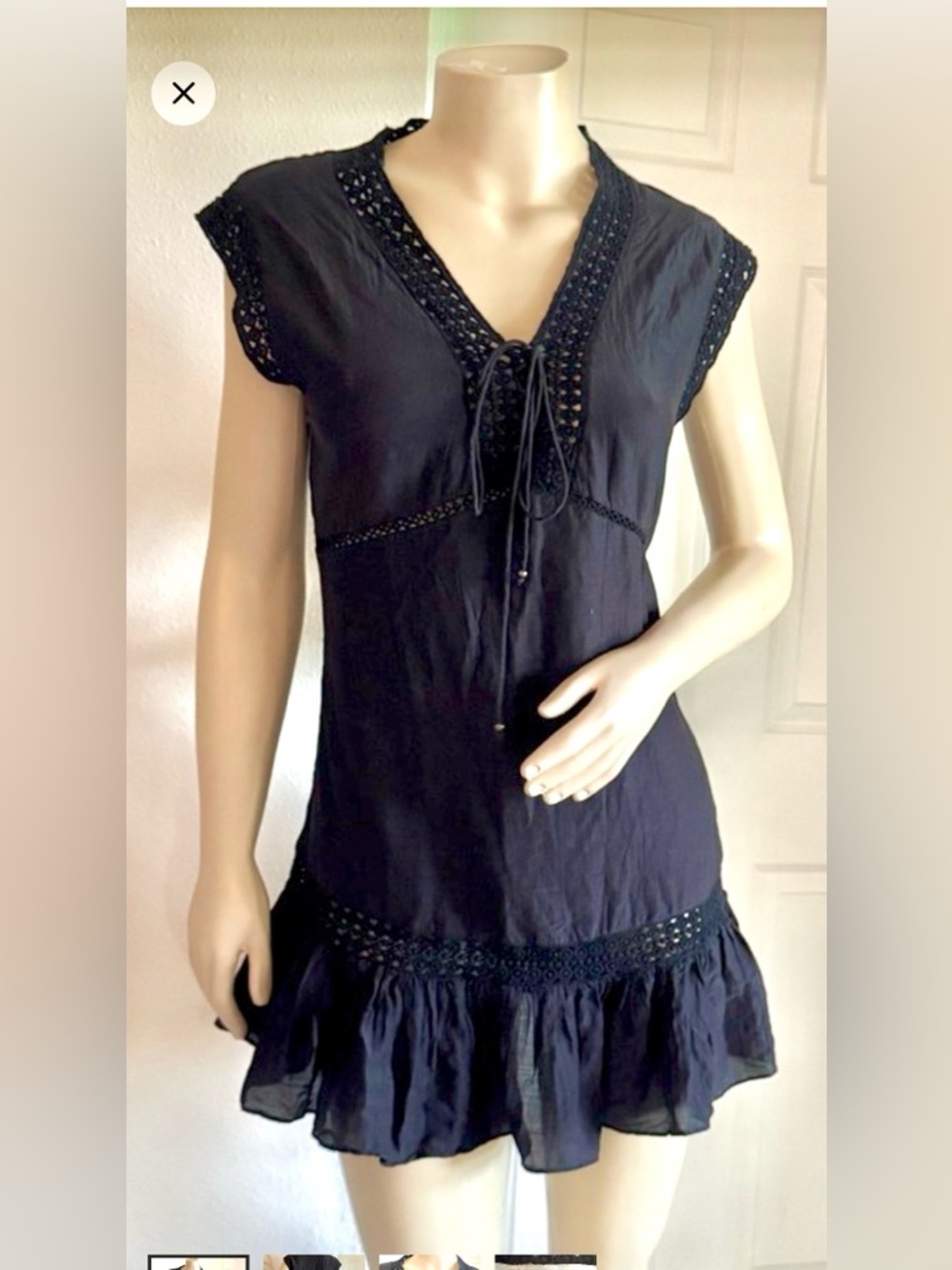Secret Mission Black Ruffle Hem Dress